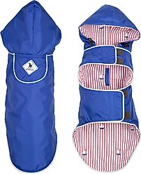 The Worthy Dog Seattle Slicker Jacket Dog Raincoat, Blue, Medium
