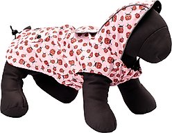 The Worthy Dog London Dog Raincoat, Pink Ladybugs, Large slide 2 of 3