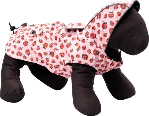 Show full view: The Worthy Dog London Dog Raincoat, Pink Ladybugs, XX-Large slide 2 of 4