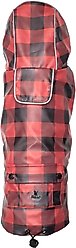 The Worthy Dog London Dog Raincoat, Red/Black, Medium
