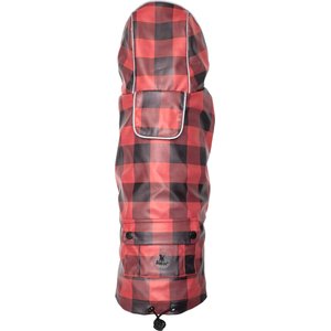 The Worthy Dog London Dog Raincoat, Red/Black, X-Large