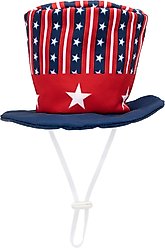 The Worthy Dog Uncle Sam Party Dog Hat, Red/White/Blue, Small