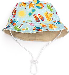 The Worthy Dog Life's a Beach Bucket Dog Hat, Green, Large