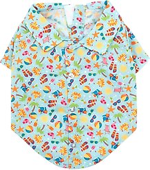 The Worthy Dog Life's a Beach Dog Shirt, Mint Green, Medium