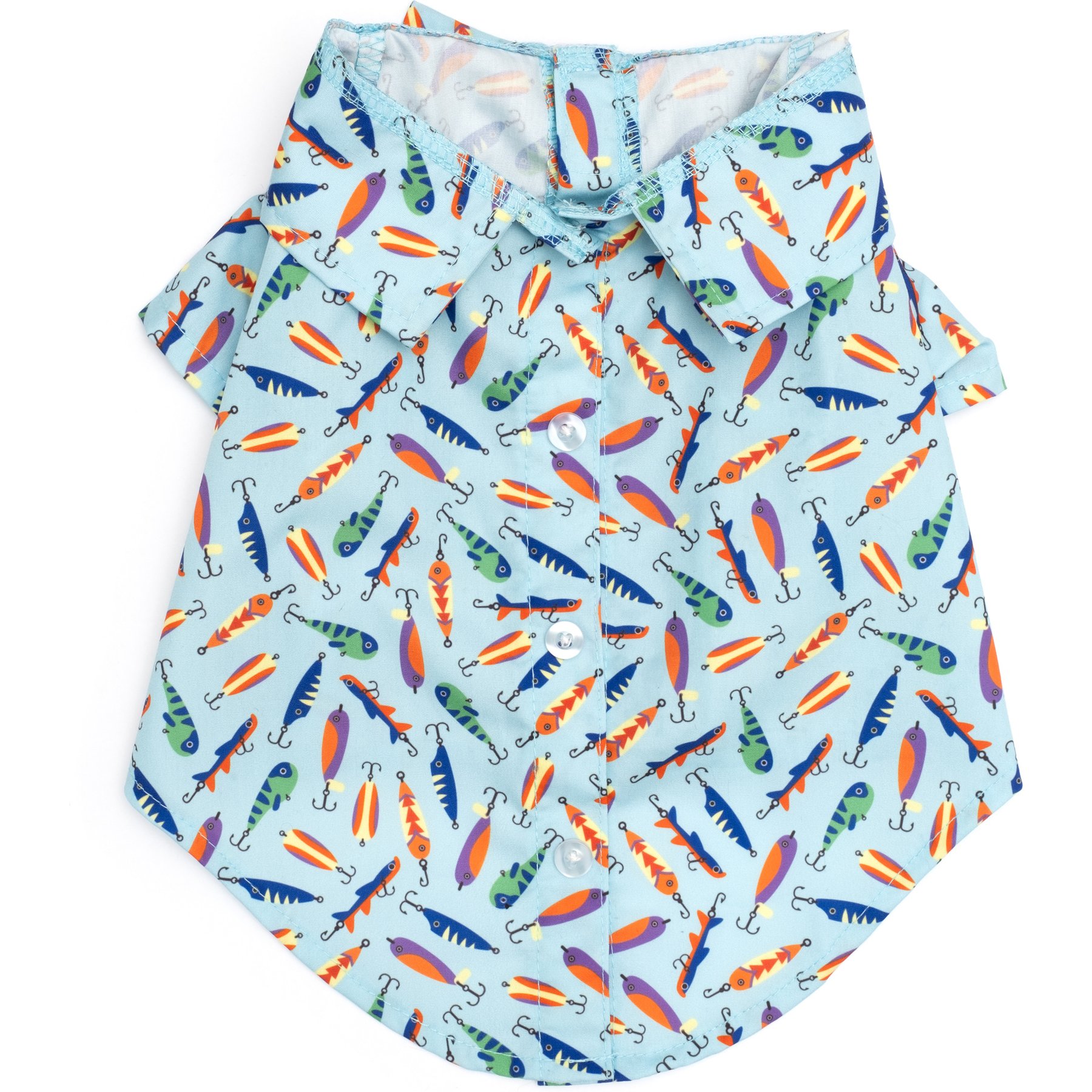 The Worthy Dog Gone Fishin' Dog Shirt, Blue, X-Small