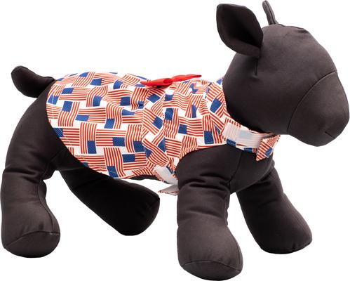 Show full view: The Worthy Dog Patchwork Flag Dog Dress, Red/White/Blue, Medium slide 2 of 4