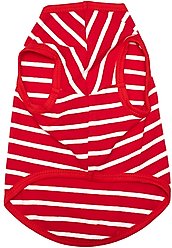 The Worthy Dog Shark Tee Dog Shirt, Red/White, X-Small slide 2 of 2