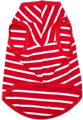 Show full view: The Worthy Dog Shark Tee Dog Shirt, Red/White, Small slide 2 of 2