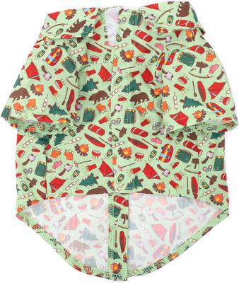 Show full view: The Worthy Dog Happy Camper Dog Shirt, Green, Large slide 2 of 3