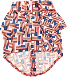 The Worthy Dog Patchwork Flag Dog Shirt, Red/White/Blue, Large slide 2 of 3