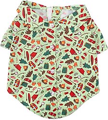The Worthy Dog Happy Camper Dog Shirt, Green, Small