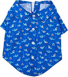 The Worthy Dog Chomp Dog Shirt, Blue, Large