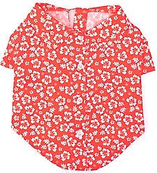 The Worthy Dog Aloha Dog Shirt, Coral, X-Small