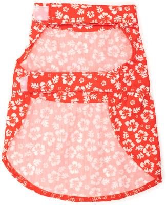 Show full view: The Worthy Dog Aloha Dog Dress, Coral, Medium slide 3 of 3