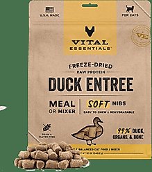 Vital Essentials Freeze-Dried Raw Duck Entree & Mixer Soft Nibs Cat Food, 12-oz bag