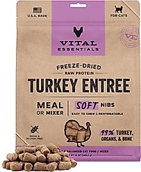 Vital Essentials Freeze-Dried Raw Turkey Entree & Mixer Soft Nibs Cat Food, 12-oz bag