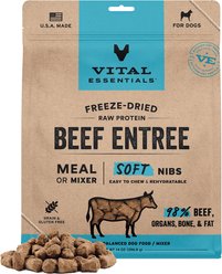 Vital Essentials Freeze-Dried Raw Beef Entree & Mixer Soft Nibs Dog Food, 14-oz bag