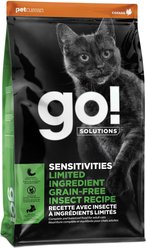 Go! Solutions Sensitivities Limited Ingredient Grain-Free Insect Recipe Dry Cat Food, 3-lb bag