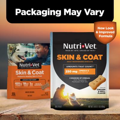 Show full view: Nutri-Vet Skin & Coat Peanut Butter Flavor Biscuits Supplement for Dogs, 16-oz bag slide 4 of 11