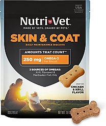 Nutri-Vet Skin & Coat Peanut Butter Flavor Biscuits Supplement for Dogs, 16-oz bag