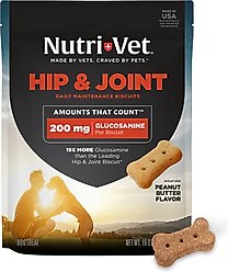 Nutri-Vet Hip & Joint Regular Strength Biscuits for Small & Medium Dogs Peanut Butter Flavor Treats, 16-oz jar slide 1 of 8