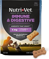 Nutri-Vet Immune & Digestive Health Chicken Flavor Supplement for Dogs, 16-oz jar