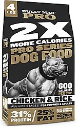 Bully Max Pro 2X High Calorie Chicken Dry Dog Food, 4-lb bag