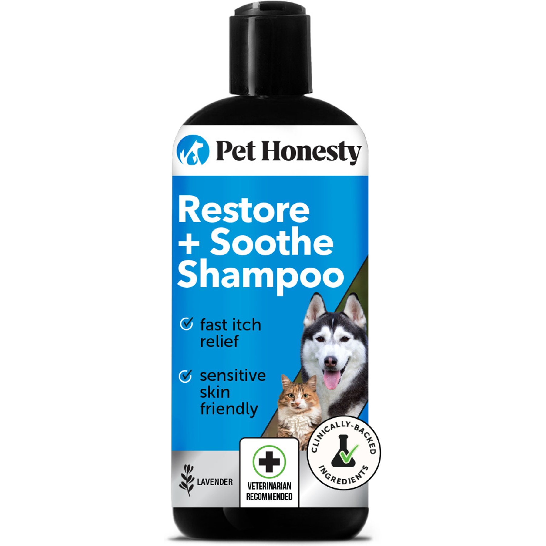 Pet Honesty Restore + Soothe Lavender Scented Allergy Itchy Skin Relief Dog & Cat Shampoo, 12-fl oz bottle