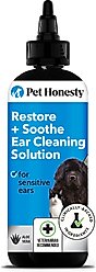 Pet Honesty Restore + Soothe Aloe Vera, Gentle Itch & Irritation Relief Dog & Cat Ear Cleaner, 4-fl oz bottle