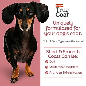 Hartz True Coat Short & Smooth Soothes & Shines with Oat Milk, Coconut Oil & Vitamin E Dog Shampoo, 16-fl oz bottle