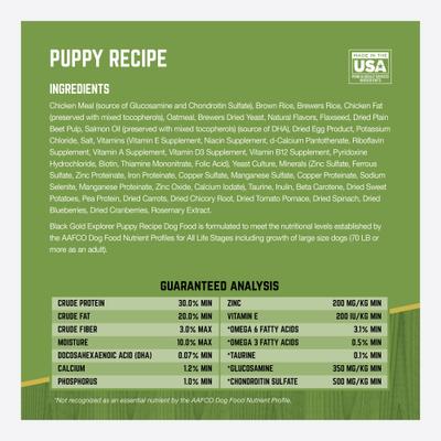 Show full view: Black Gold Explorer Puppy Formula Dry Dog Food, 40-lb bag slide 10 of 12