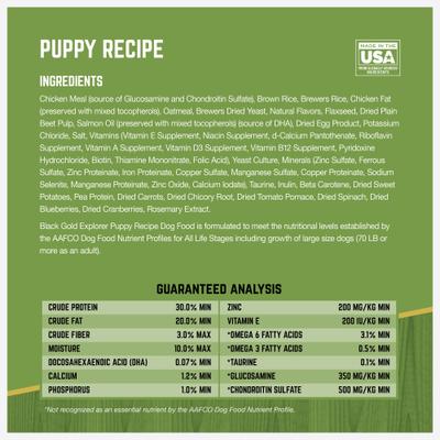 Show full view: Black Gold Explorer Puppy Formula Dry Dog Food, 15-lb bag slide 10 of 12