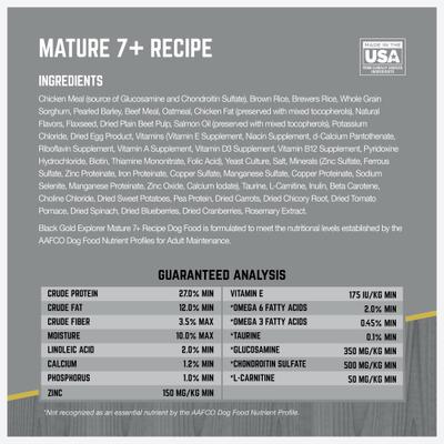 Show full view: Black Gold Explorer Mature 7+ Formula Dry Dog Food, 40-lb bag slide 10 of 12
