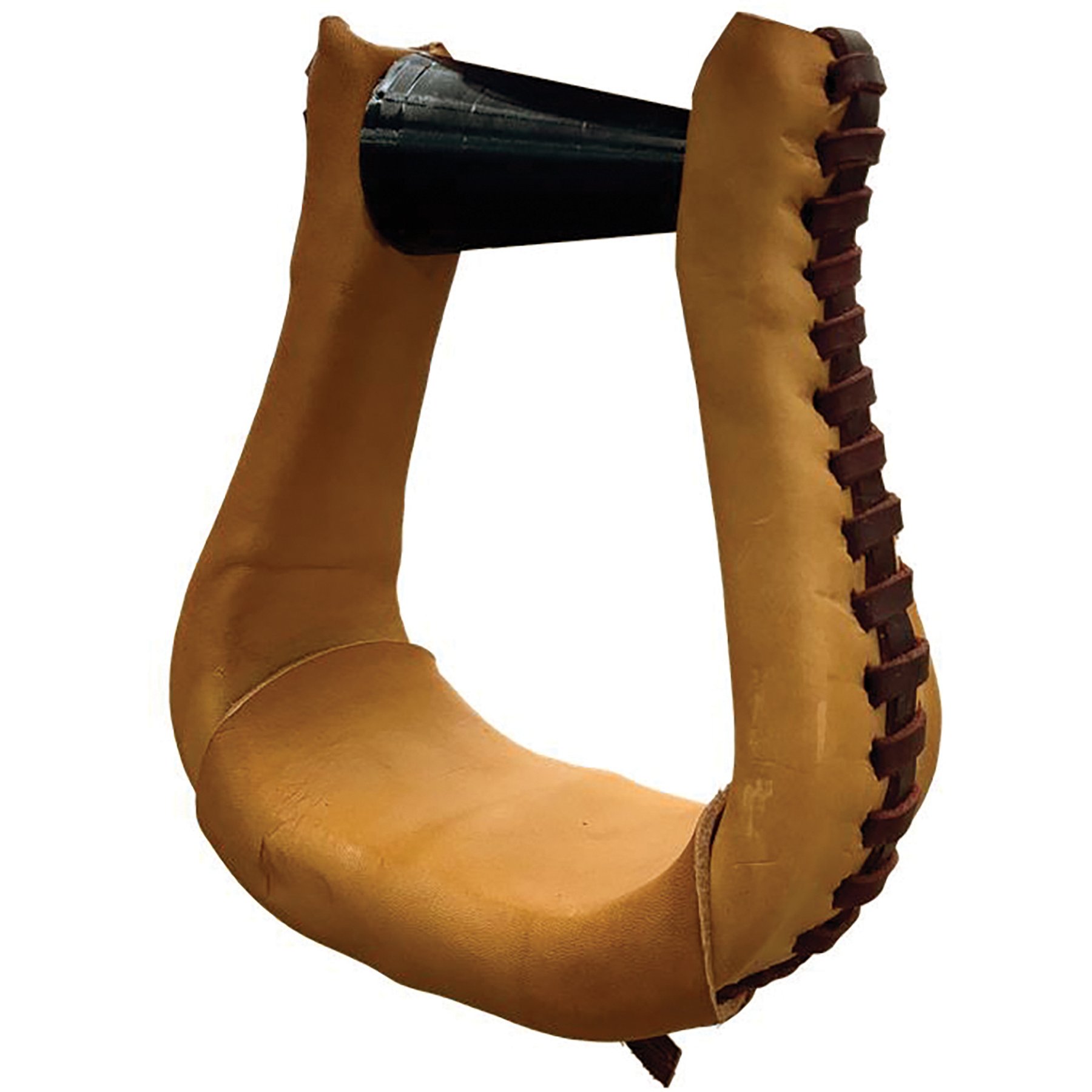 Circle Y ErgoBalance Trail Leather Laced Horse Stirrups, 3-in, 2 count, Regular Oil