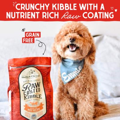 Show full view: Stella & Chewy's Raw Coated Grass-Fed Beef Recipe Grain-Free Dry Dog Food, 3.5-lb bag slide 3 of 11