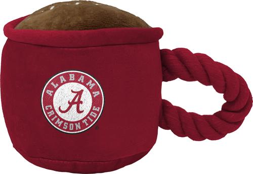 Show full view: ShopInstaPets Alabama Crimson Tide Rope & Squeaker Coffee Mug Dog Toy, Crimson slide 3 of 3