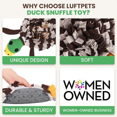 Show full view: LuftPets Squeaky Duck Snuffle Mat Dog Toy, Brown, Large slide 3 of 10