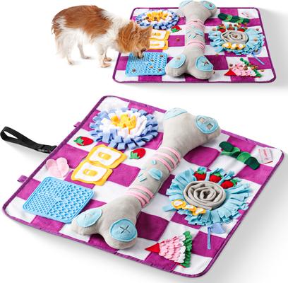 Show full view: LuftPets Squeaky Bone Snuffle Mat Dog Toy, Large, Purple slide 8 of 10