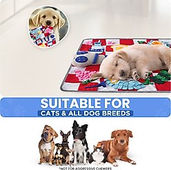 LuftPets Squeaky Bone Snuffle Mat Dog Toy, Large, Red slide 2 of 8