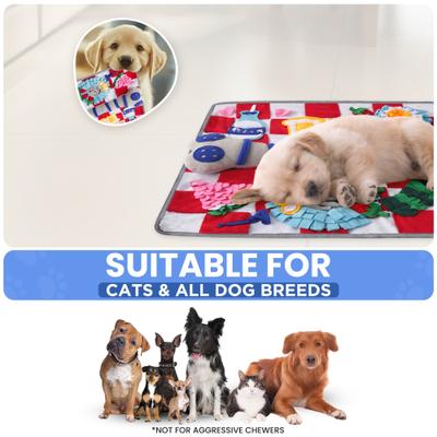Show full view: LuftPets Squeaky Bone Snuffle Mat Dog Toy, Large, Red slide 7 of 10