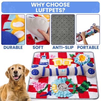 Show full view: LuftPets Squeaky Bone Snuffle Mat Dog Toy, Large, Red slide 3 of 10