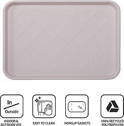 LFC PETS 2Pcs Non-Skid Dog & Cat Food Placemat, White, Medium slide 2 of 4