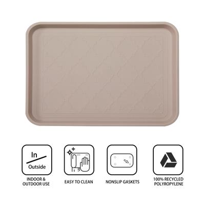 Show full view: LFC PETS 2Pcs Non-Skid Dog & Cat Food Placemat, Tan, Medium slide 4 of 8