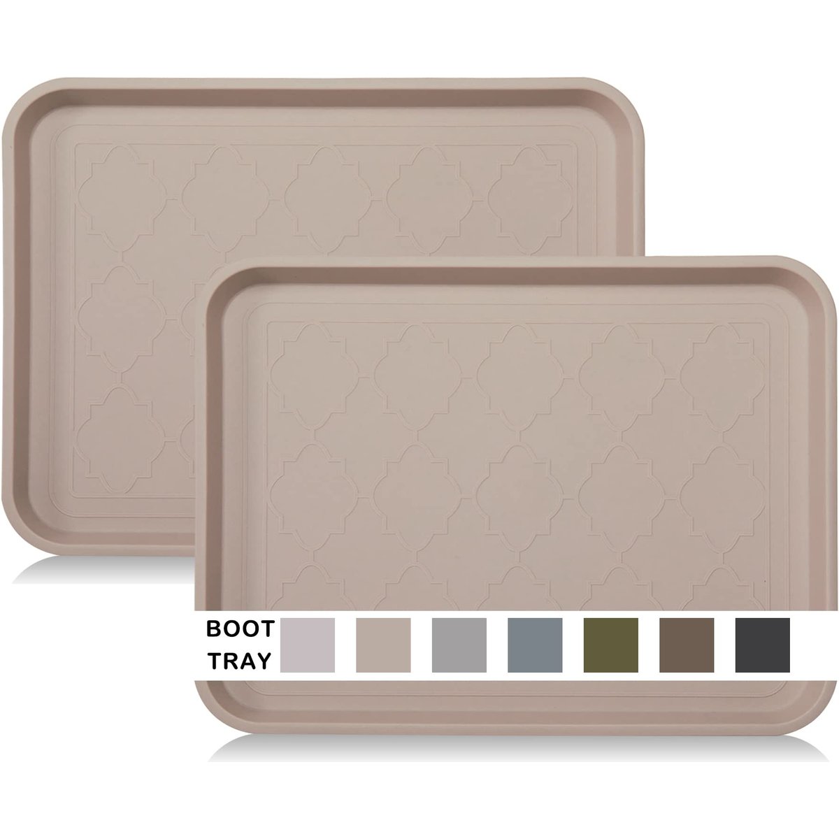 LFC PETS 2Pcs Non-Skid Dog & Cat Food Placemat, Tan, Medium