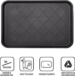 LFC PETS 2Pcs Non-Skid Dog & Cat Food Placemat, Black, Medium slide 2 of 6