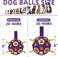 Nocciola Soccer Ball with Straps Interactive Dog Toy, Purple & Orange, 6-in slide 2 of 6