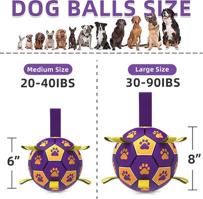 Show full view: Nocciola Soccer Ball with Straps Interactive Dog Toy, Purple & Orange, 6-in slide 2 of 7