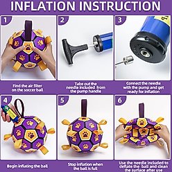 Nocciola Soccer Ball with Straps Interactive Dog Toy, Purple & Orange, 8-in slide 2 of 6