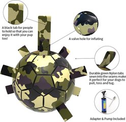 Nocciola Soccer Ball with Straps Interactive Dog Toy, Camouflage, 8-in slide 2 of 5