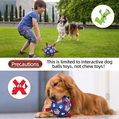 Show full view: Nocciola Soccer Ball with Straps Interactive Dog Toy, Stars & Stripes, 8-in slide 5 of 9